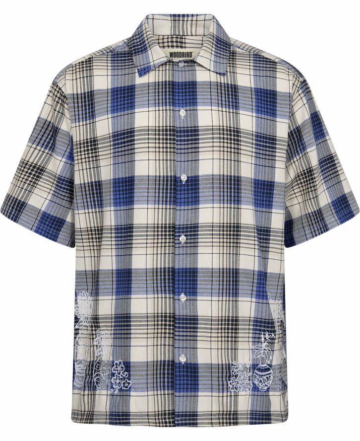 Woodbird WBBanks Emboid Shirt Blue check