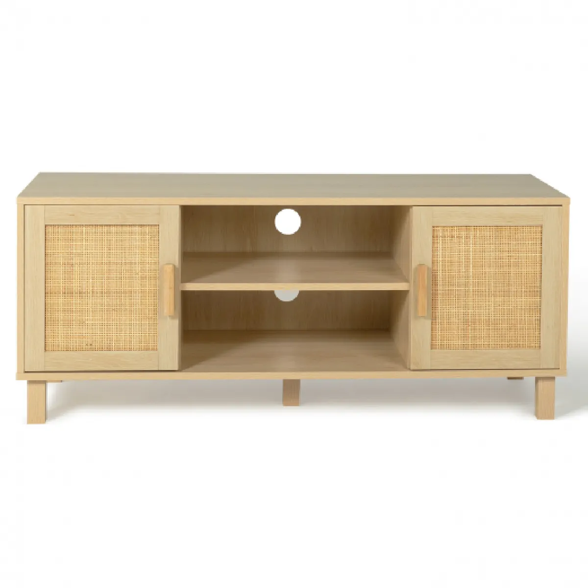 Idmarket market Meuble TV ELIN - Cannage naturel, 115 cm