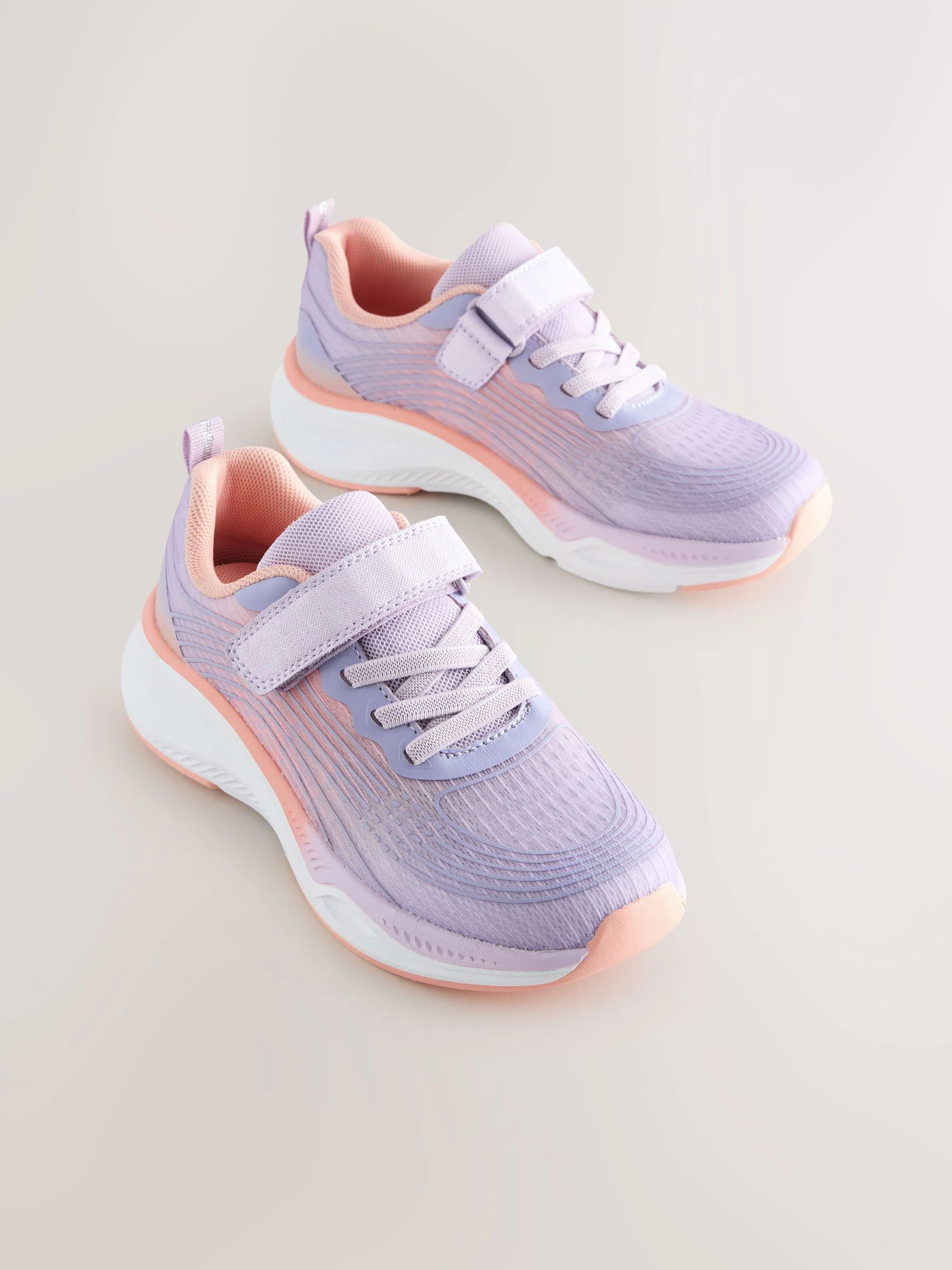 Paars - Elastic Lace-Up Trainers