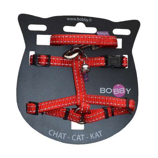Pack Safe pour chat : harnais et laisse nylon rouge