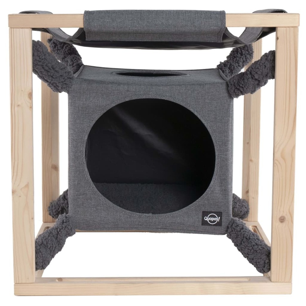 Quapas! Lit pour chats avec hamac catcube gris m 54x54x54 cm