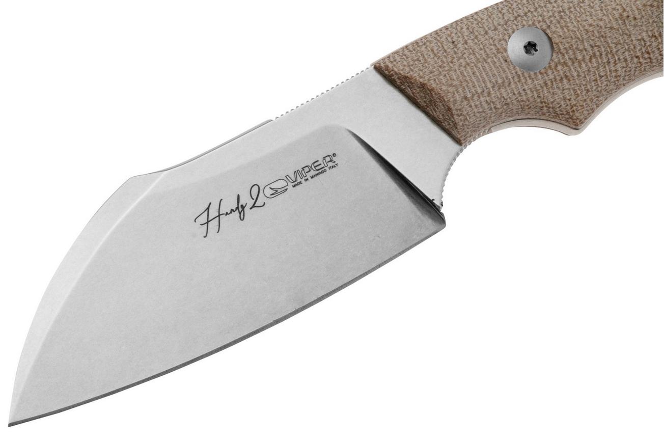 Viper Handy 2 VT4050CN Natural Canvas Micarta, vaststaand mes