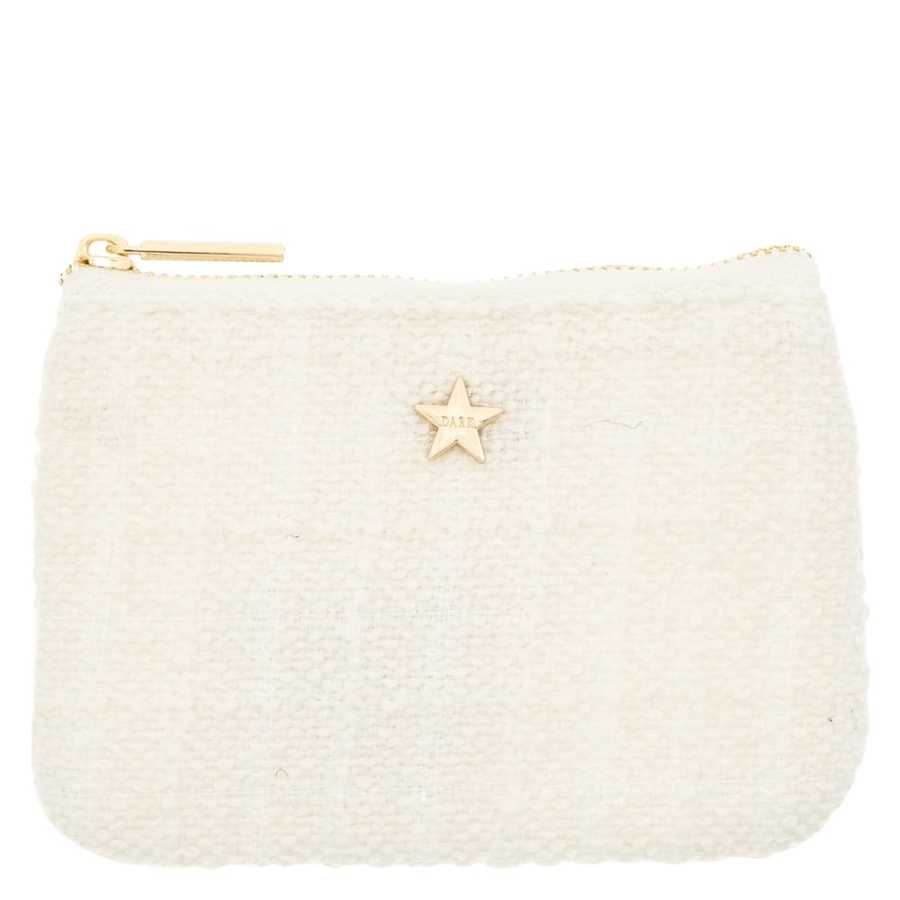 DARK Tweed Mini Pouch Off White