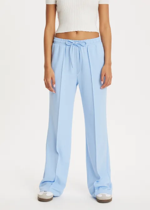 Wijde broek met pintuck blauw (BLW.L)