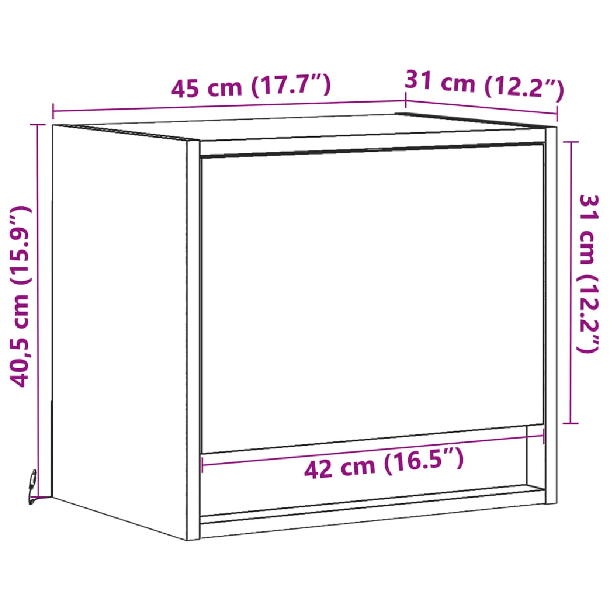 vidaXL Table de chevet murale LED