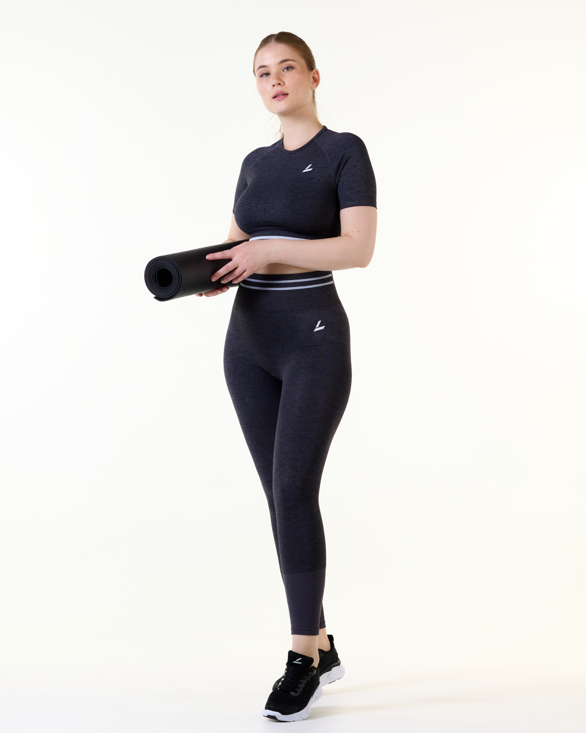 LEVITY Gravity Logo Seamless Tights Grey Iron Marl