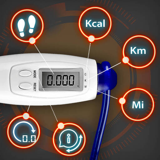 Corda de pular digital Gridinlux com visor LCD e monitoramento de atividades, ajustável em 2,7 m, ideal para fitness.