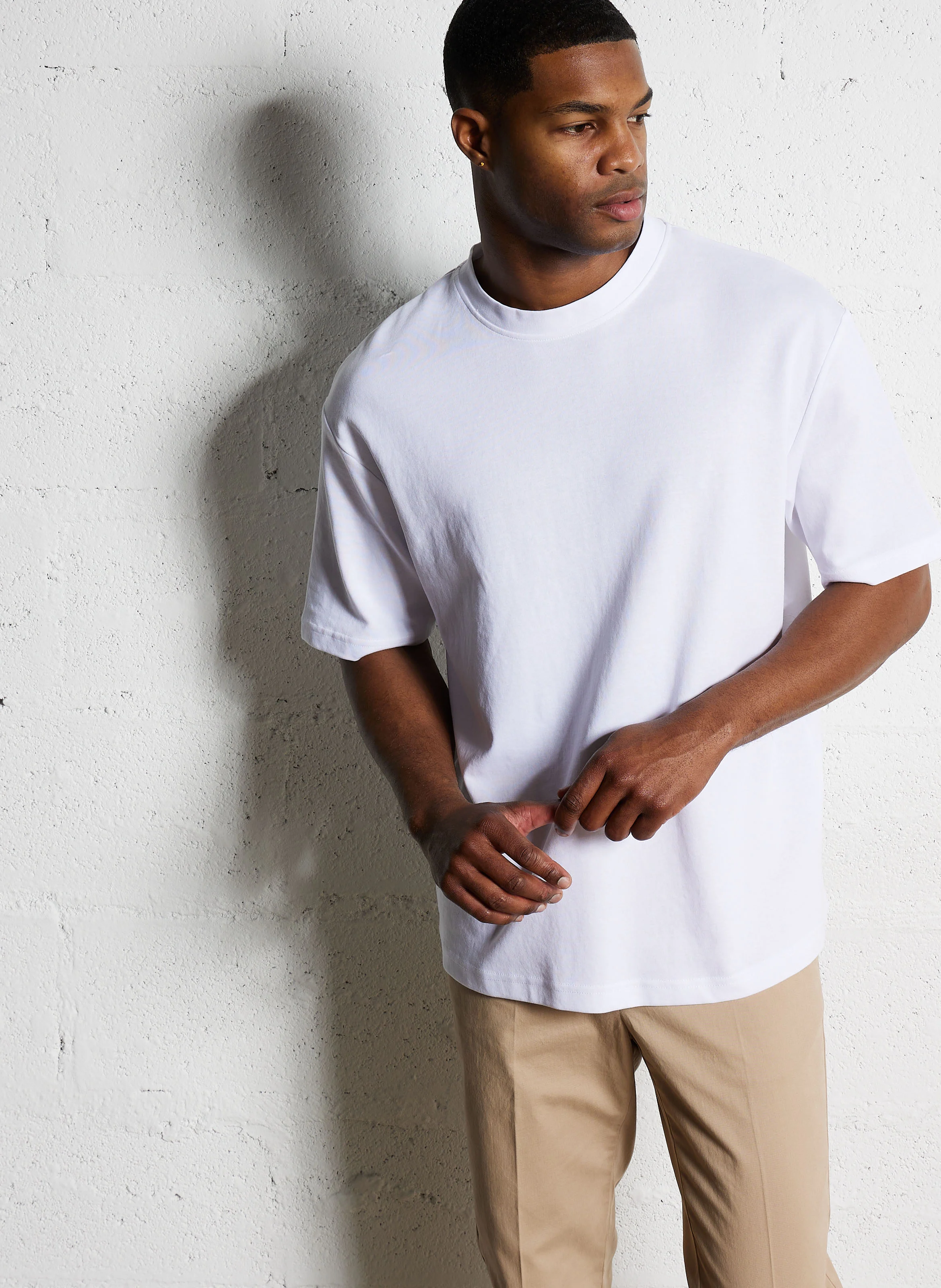 LOOSEOSCAR - Tee-shirt oversize en coton bio mélangé | Blanc