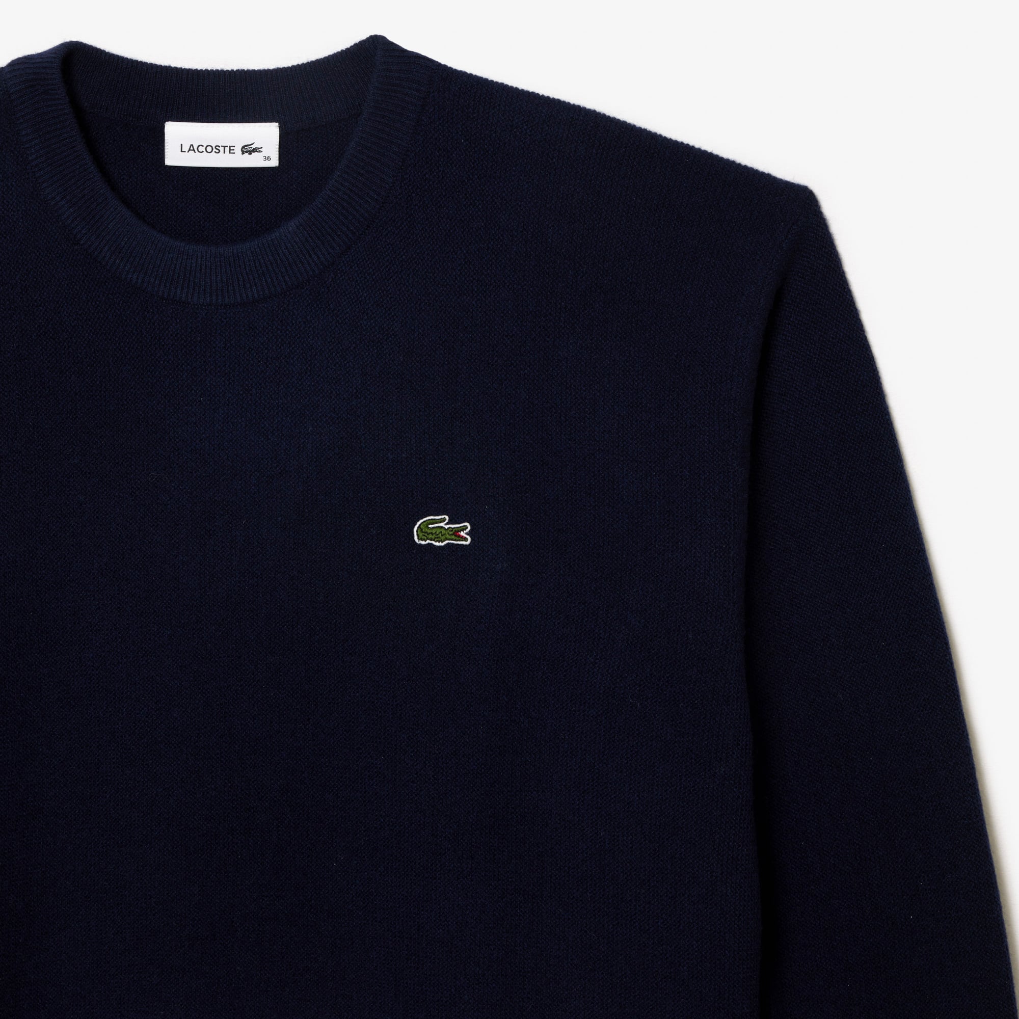 Pull femme Lacoste col rond en laine Pullovers - Bleu - Lacoste - Femme