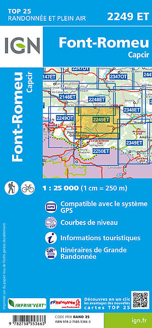 IGN - TOP 25 2249ET FONT ROMEU 1 25 000