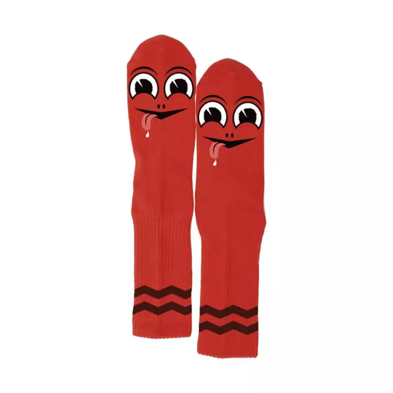 Chaussettes skate TOY MACHINE Happy Turtle Crew Rouge
