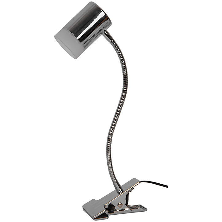 Spot pince LED Intégrée 350 lm 3.5 W blanc chaud GoodHome Maupin chrome l.10 x H.30 x Ø5 cm