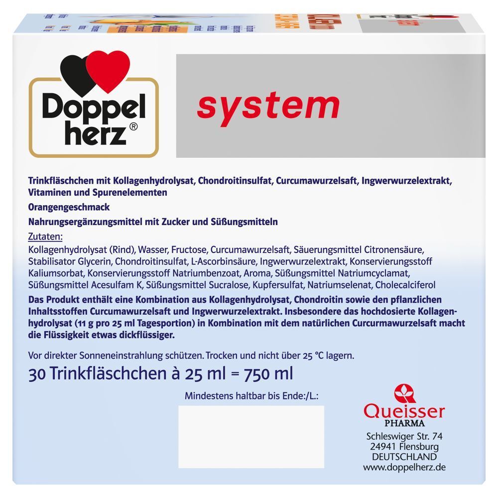 Doppelherz® system KOLLAGEN 11.000 CURCUMA + INGWER + Doppelherz Hutschenreuther Weihnachtsglocke GRATIS