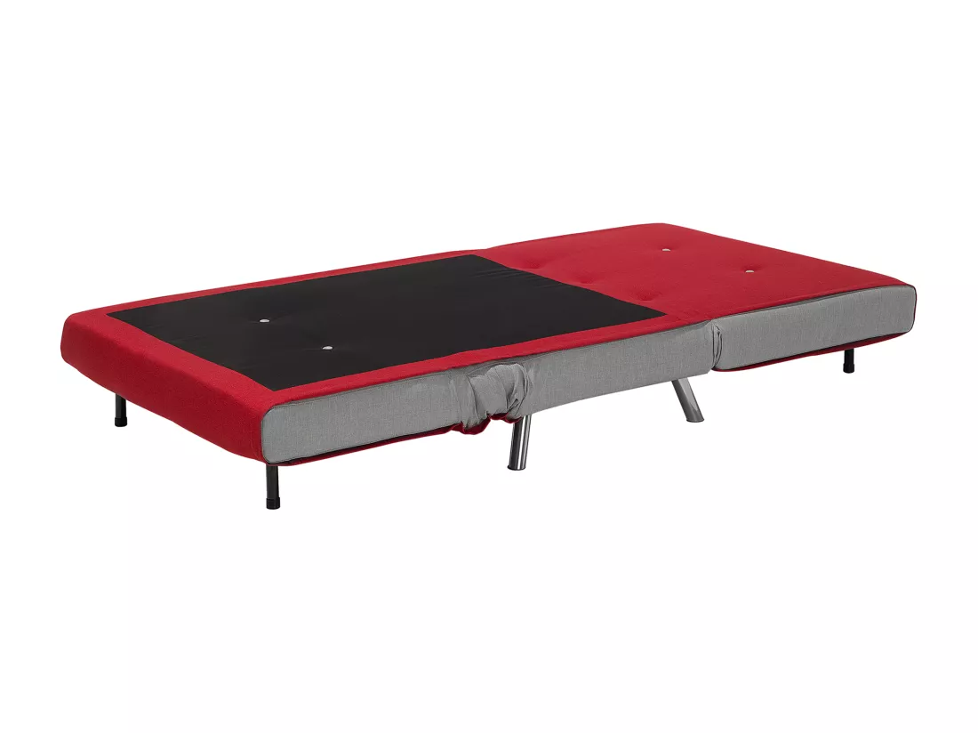 Banquette convertible 1 place en en tissu rouge FARRIS