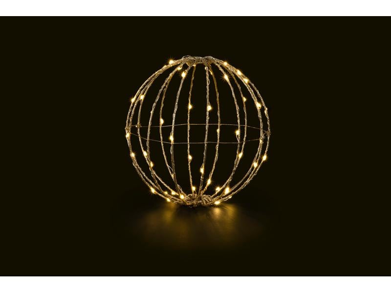 STT Tischdeko Svenja Star 3D Ball, Ø 20 cm, Gold LED Weihnachtsdekoration