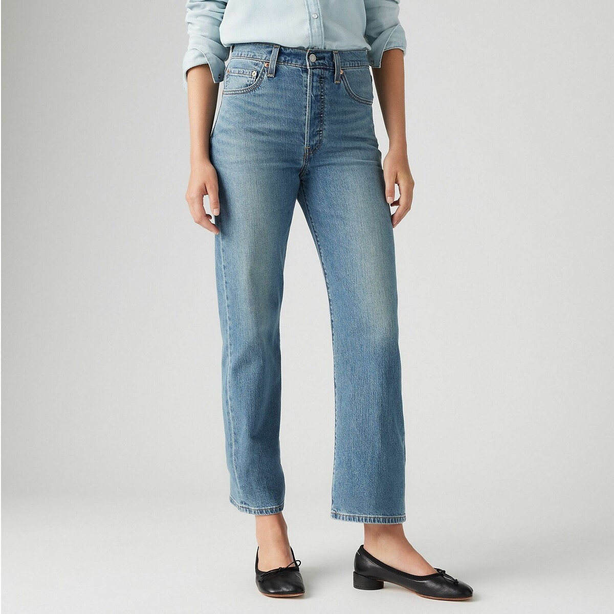 Calça jeans Levi's Ribcage reta até o tornozelo