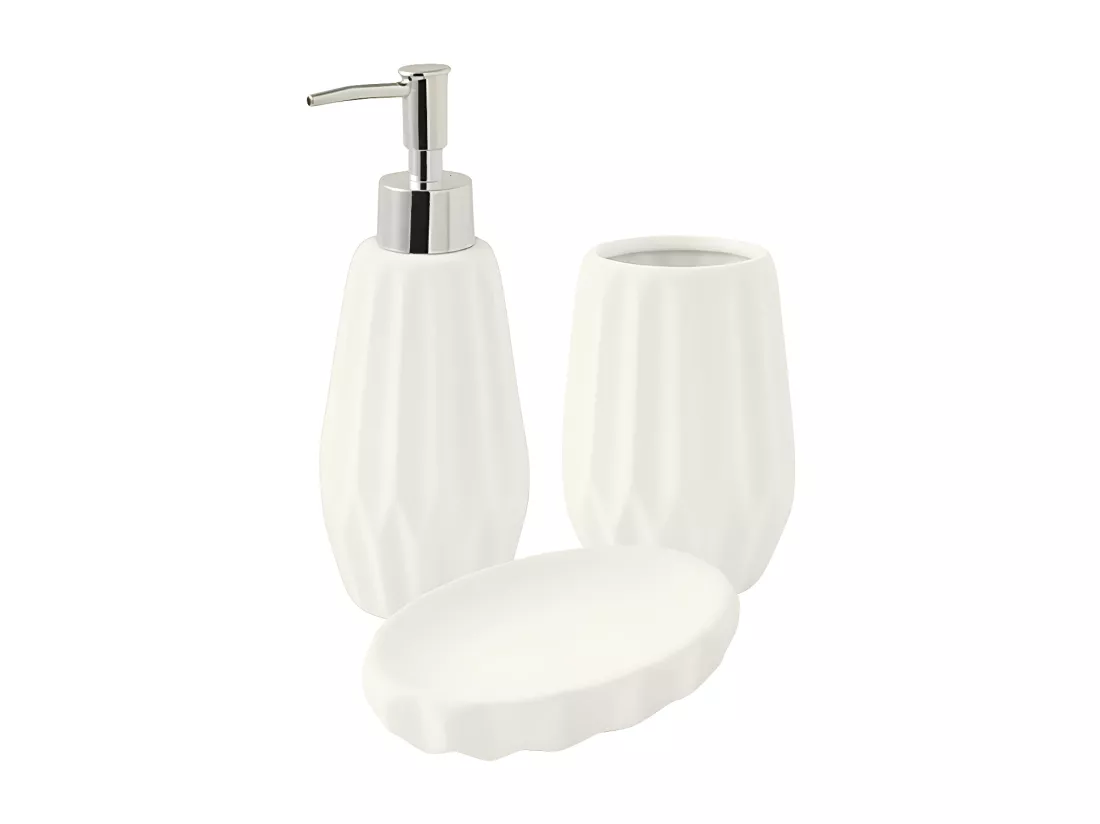 Set de salle de bain 3 pièces 3 pièces en céramique blanc