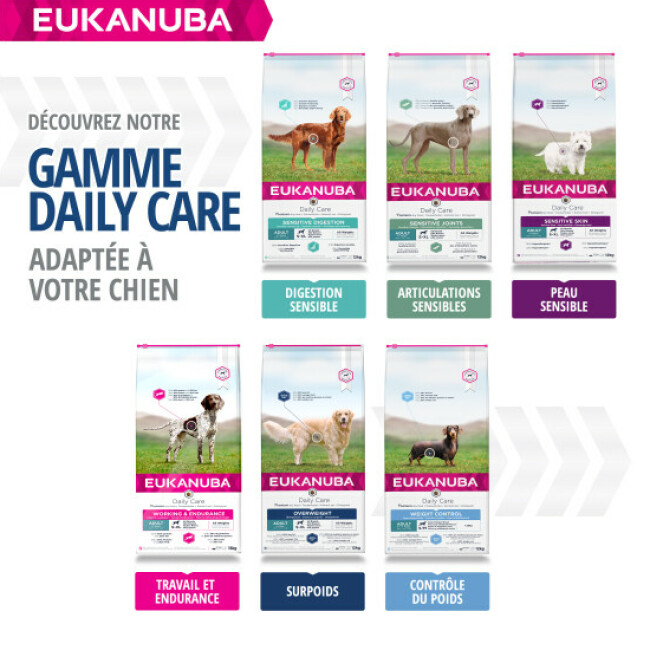 Croquettes Eukanuba Adulte Daily Care Surpoids ou Stérilisés