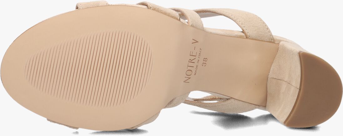 beige notre-v sandalen met hak 22552