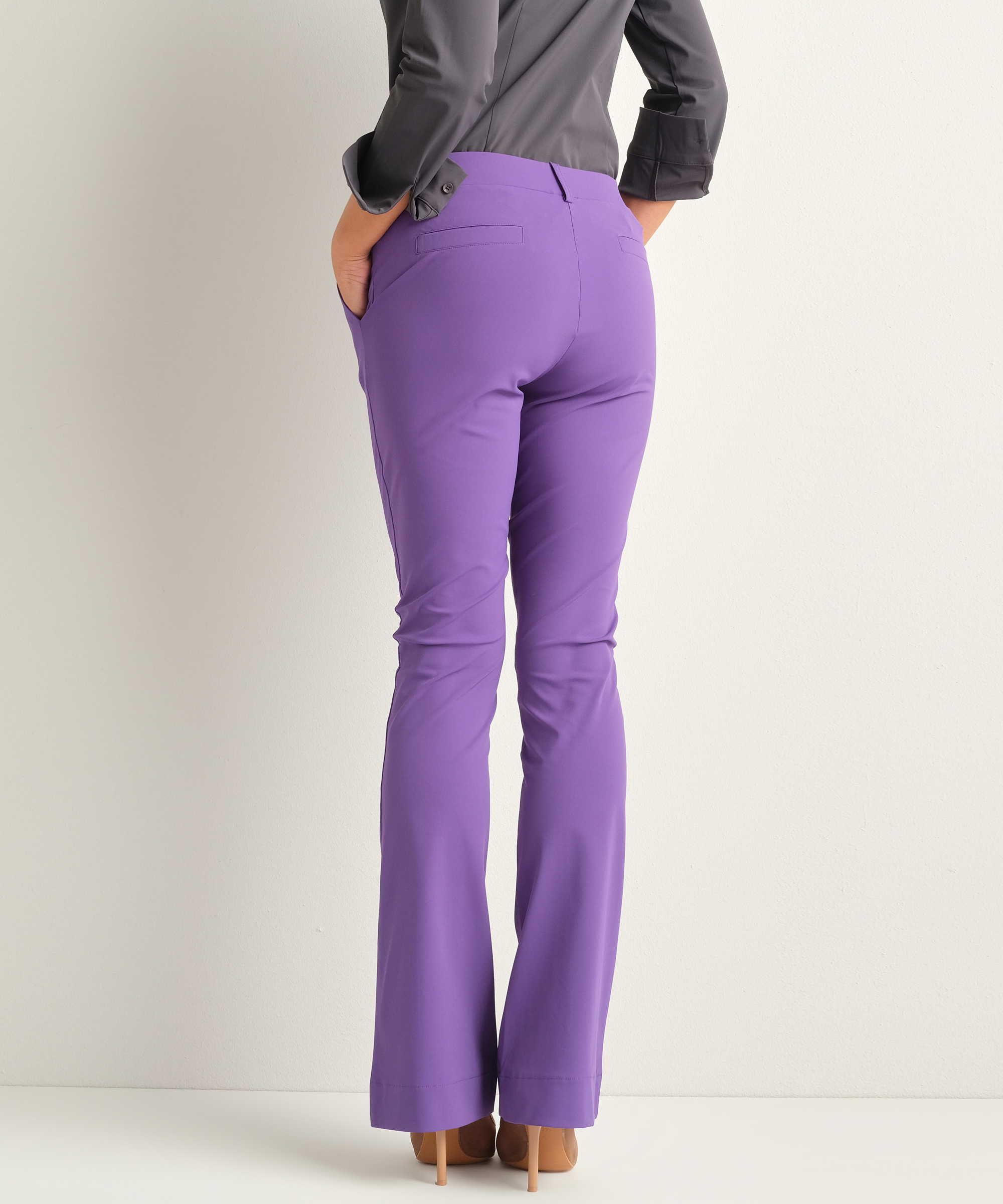 flared fit broek travelstof