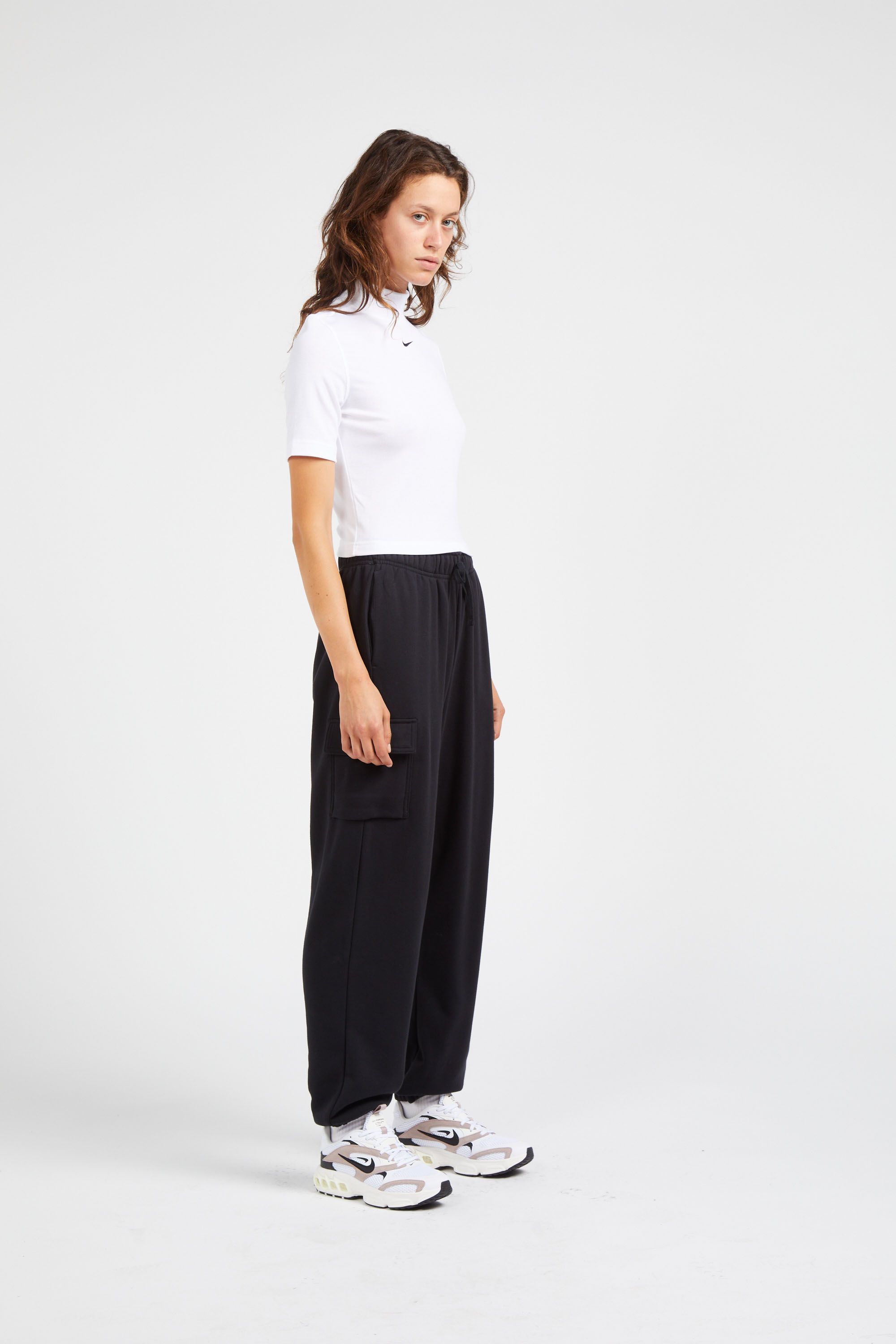 NIKE Top manches courtes  RIB MOCK SS 386 Blanc