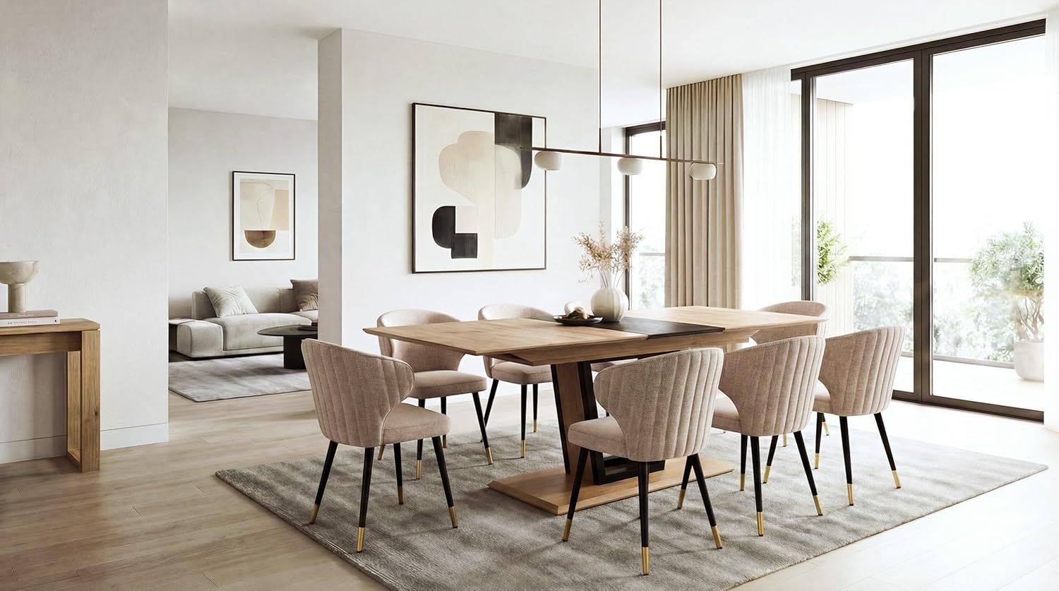 Newroom Esstisch Ausziehbar bis 200cm in Wildeiche Anthrazit Moderner Esszimmertisch - 160-200 x 76 x 90 cm (BxHxT) - Auszugstisch Synchronauszug - Esszimmer Küche Wohnbereich