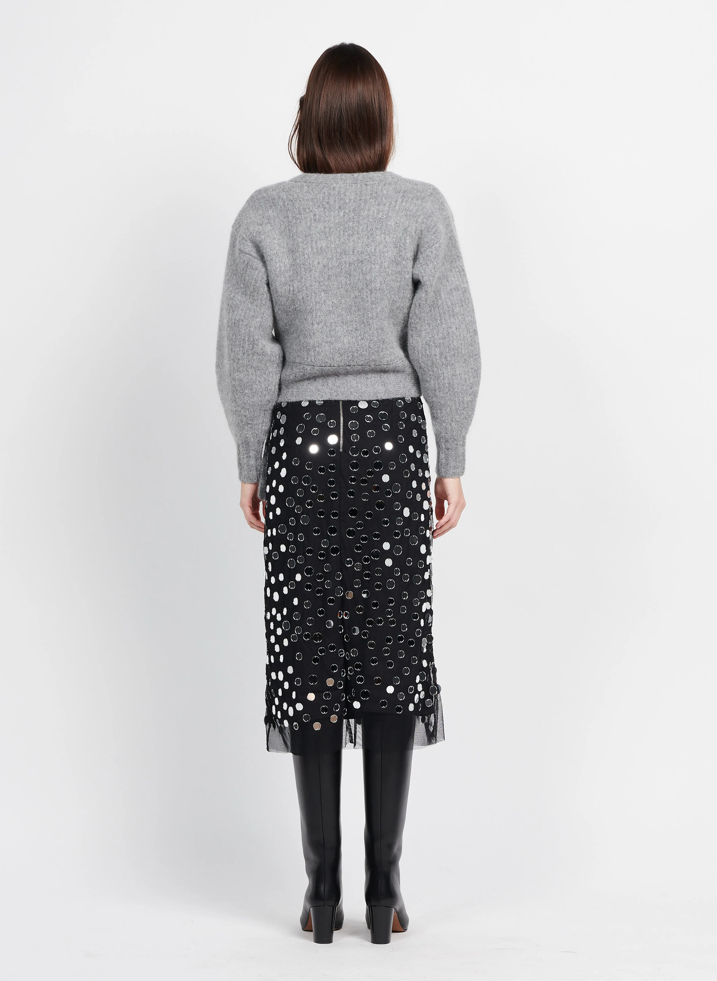 CRESCENT - Jupe courte droite | Noir