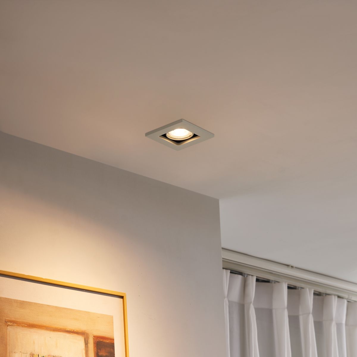 Moderne inbouwspot beige GU10 50mm draai- en kantelbaar - Qure