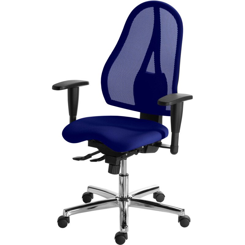 Chaise de bureau HOLLY SITNESS dossier maille - avec accoudoirs - Mécanisme Synchrone - Pieds chrome