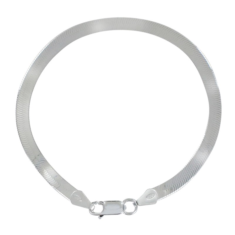 Bracelet Argent Mailles Serpent Plates