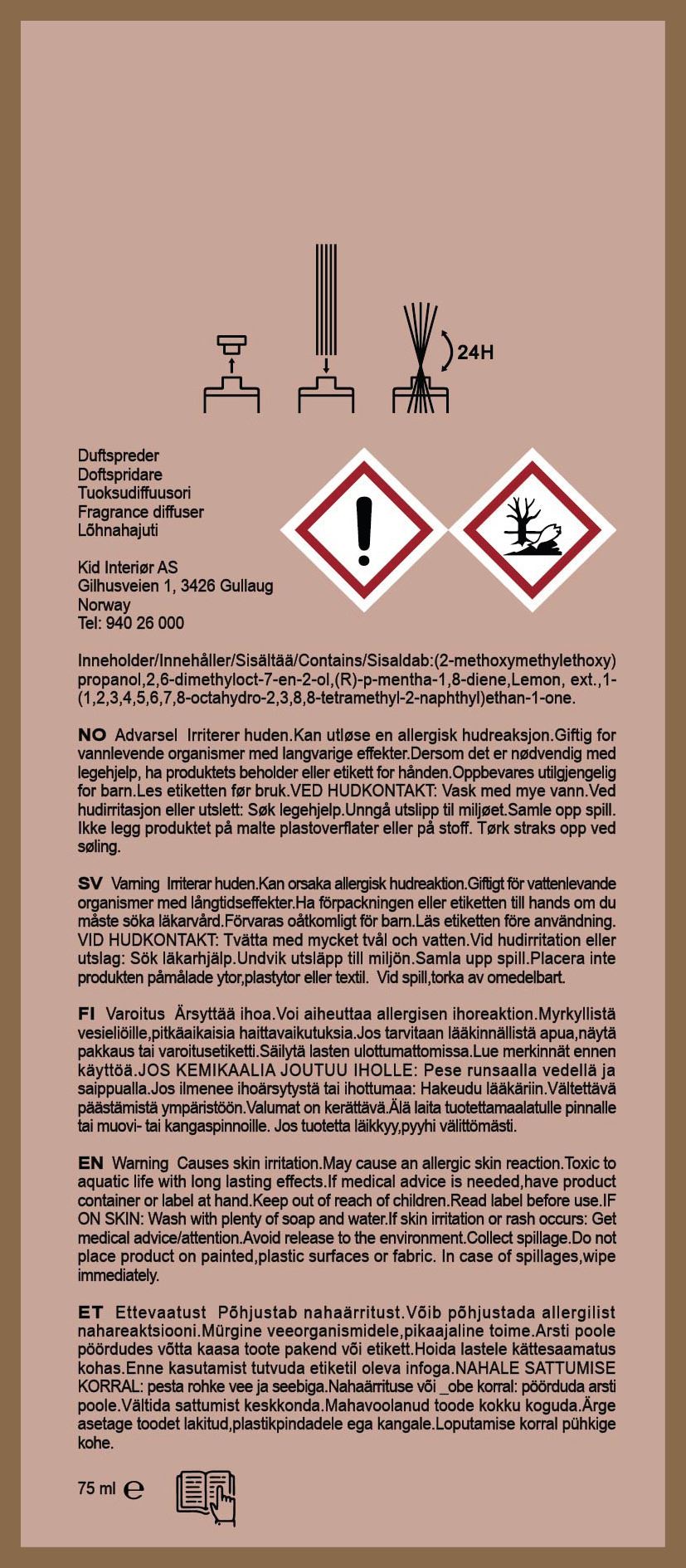 Duftpinner rosa - 75 ml