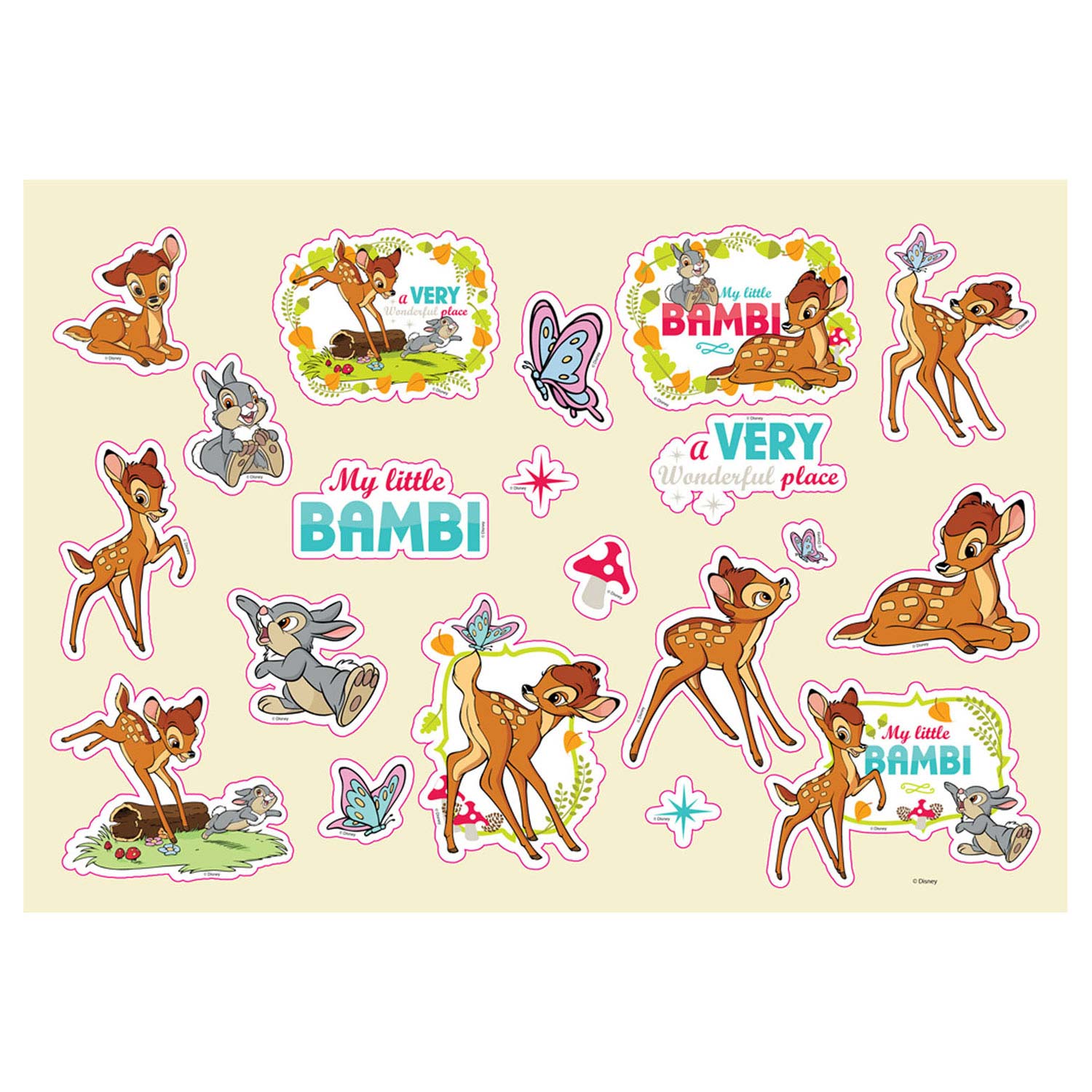 Bambi Kleurplaten met Stencil en Stickervel