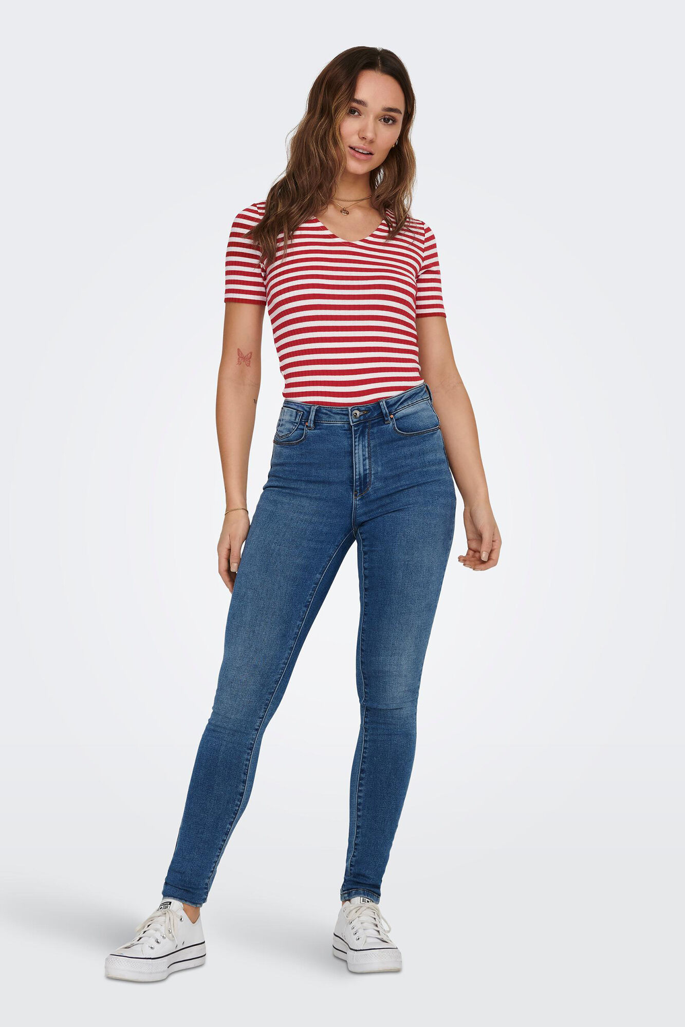 Blusa listrada de manga curta