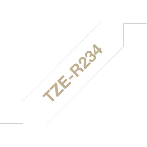 Brother TZE-R234 ruban d'étiquette Doré sur blanc