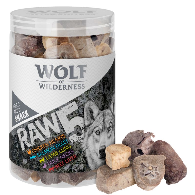 Lot de 5 saveurs Wolf of Wilderness Friandises lyophilisées premium