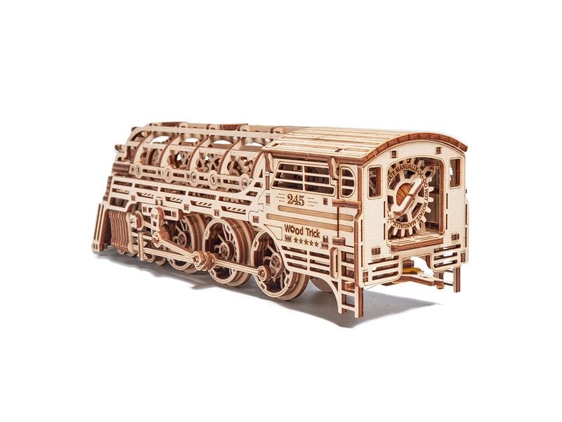 WoodTrick Bausatz Atlantic Express-Zug Zug mit Personenwagen, 3D-Bausatz aus Holz
