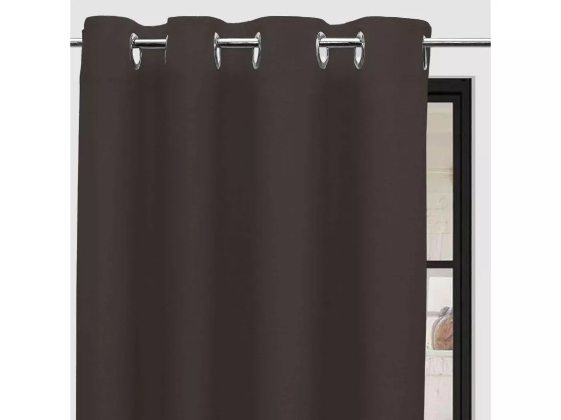 Rideaux à œillets Panama taupe 135x250 cm