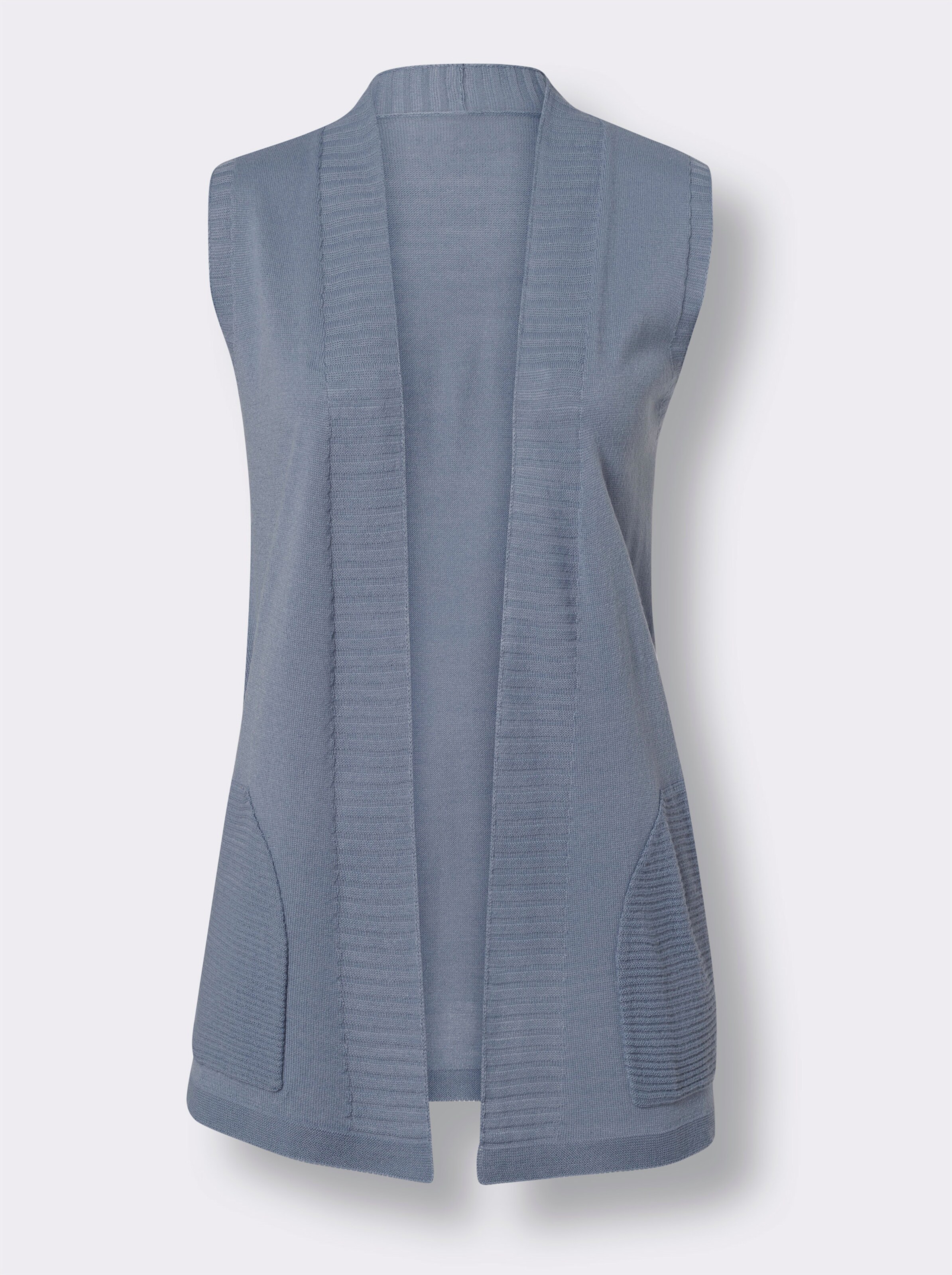 Strickweste in offener Form