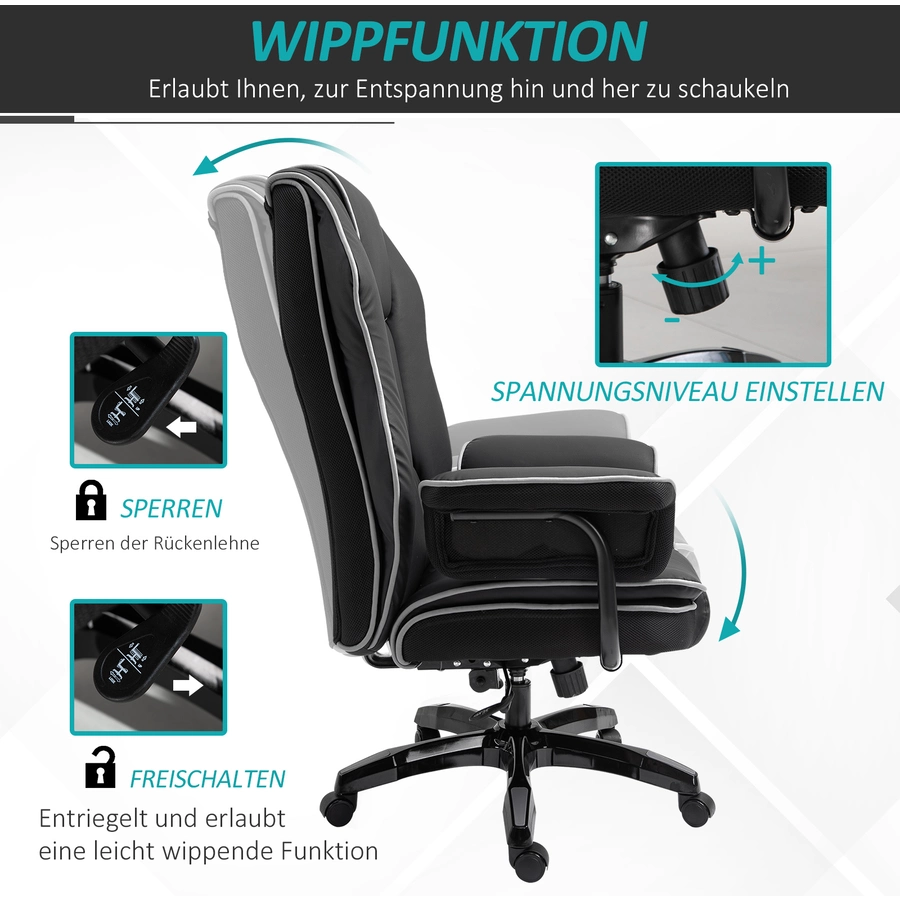 Vinsetto Bürostuhl  ergonomisch schwarz