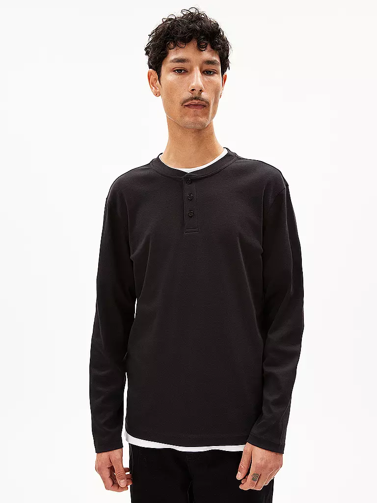 ARMEDANGELS Langarmshirt FAANO PREMIUM  schwarz