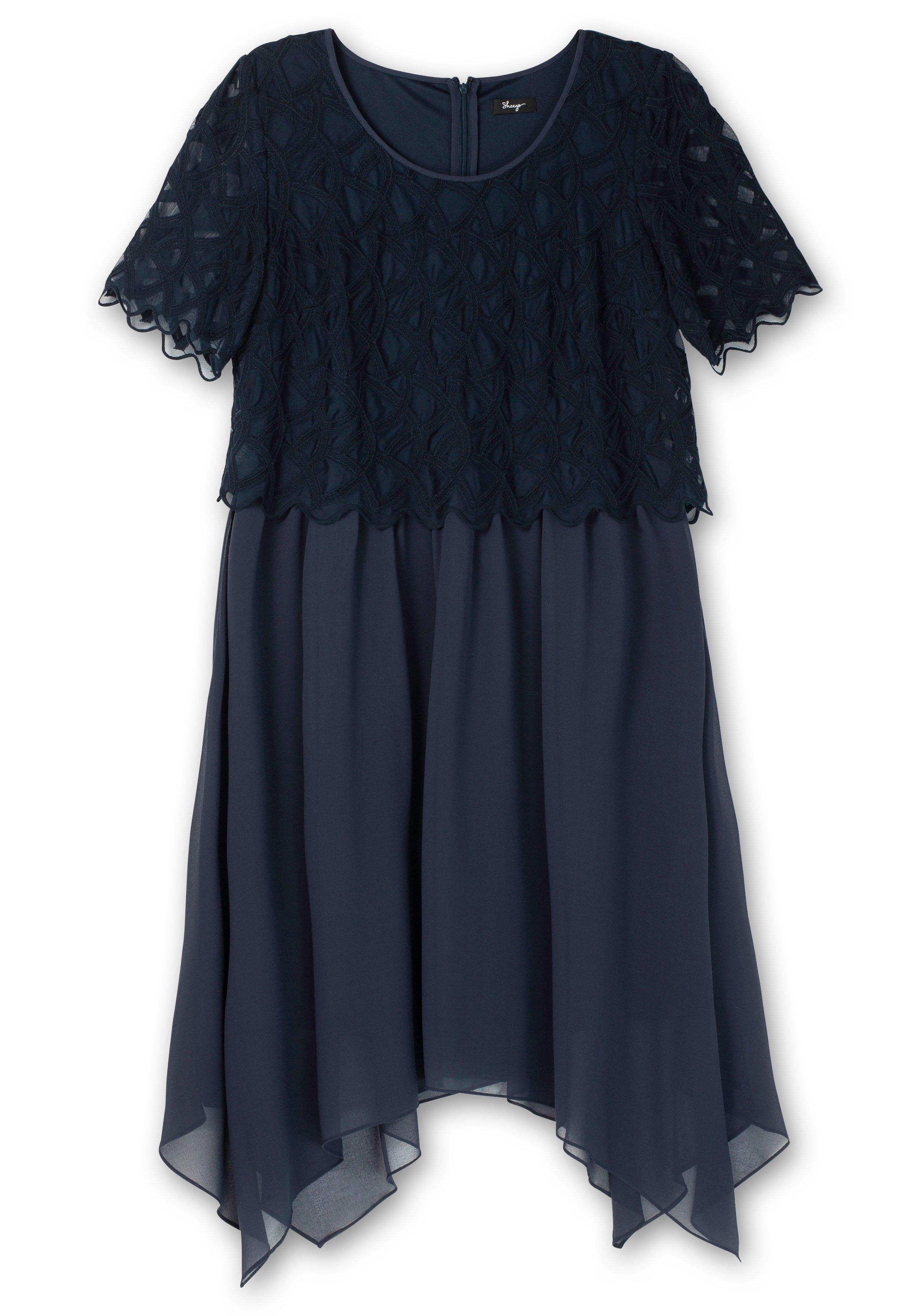 Cocktailkleid aus Chiffon, mit Zierbortenstickerei