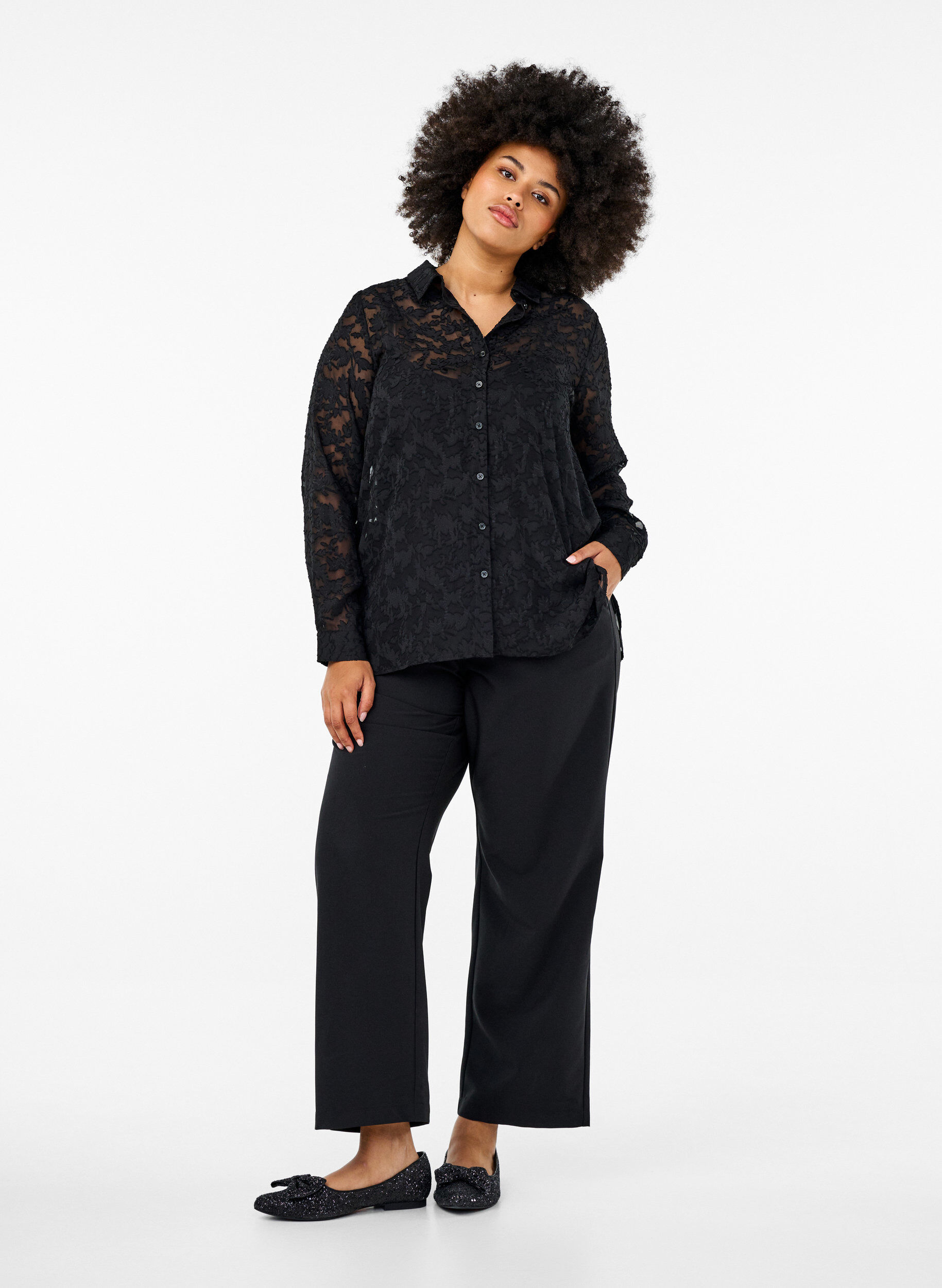 Jacquard skjorte med knapper