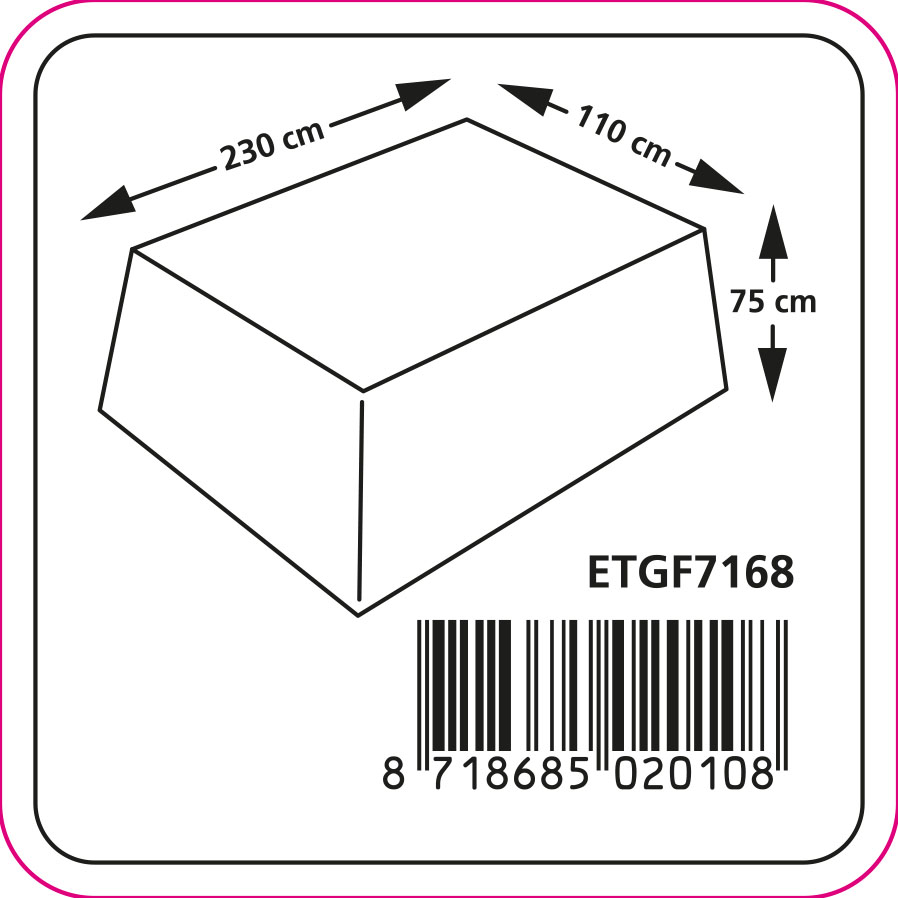 Eurotrail Cantonic 210 x 110 Grey tafelhoes