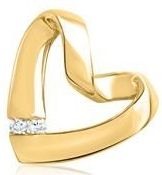 14 karaat geelgouden hanger 2 Diamanten