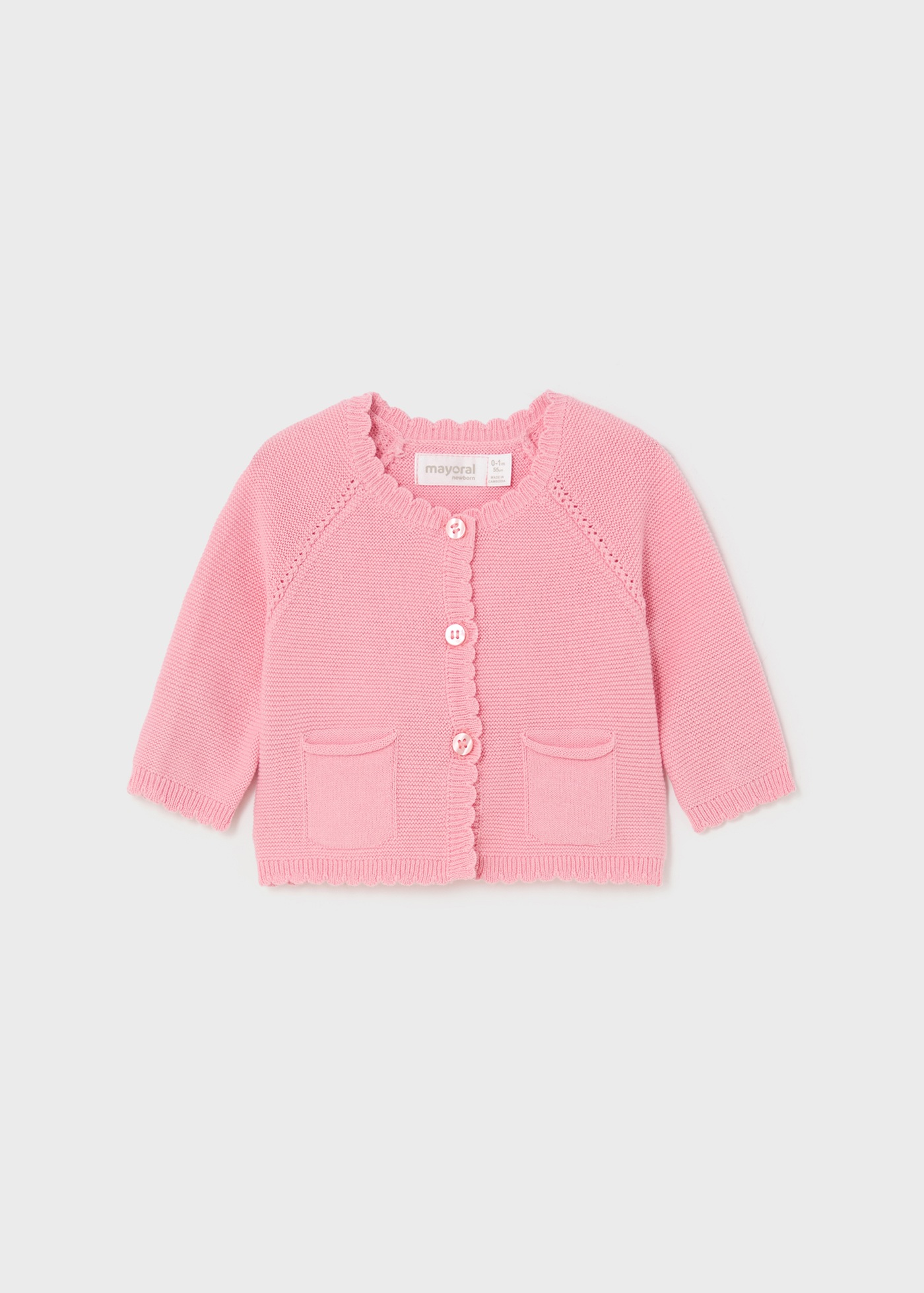 Rebeca tricot Better Cotton recém-nascido branco