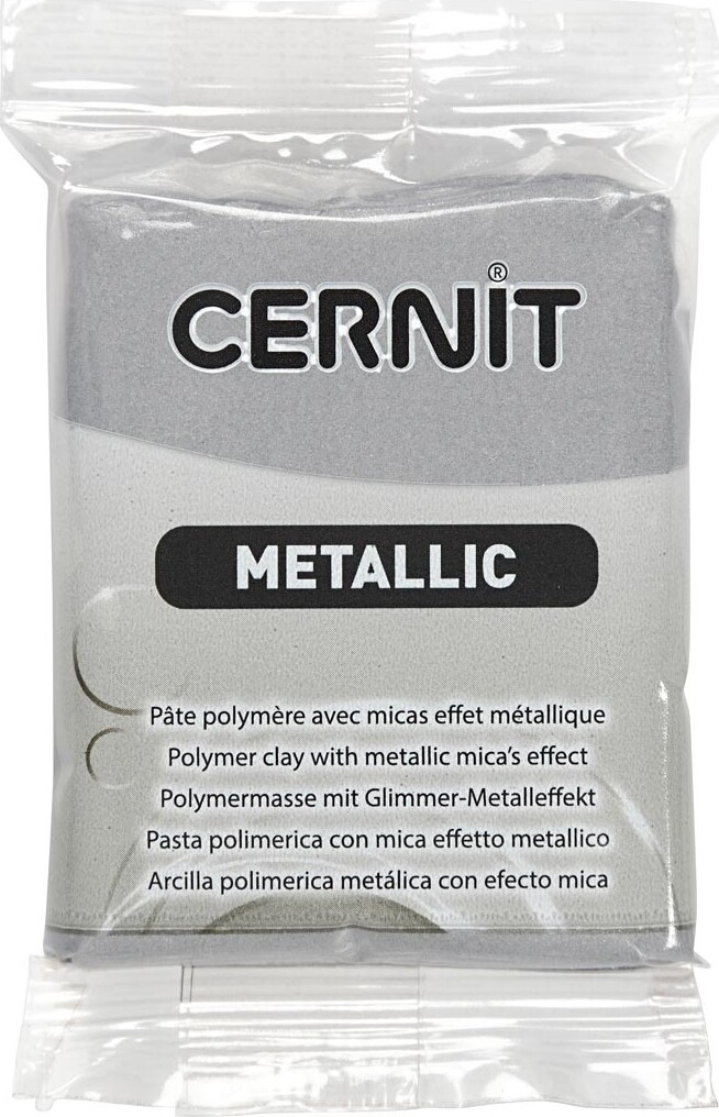Cernit - Ler - Metallic - Sølv - 080 - 56 G