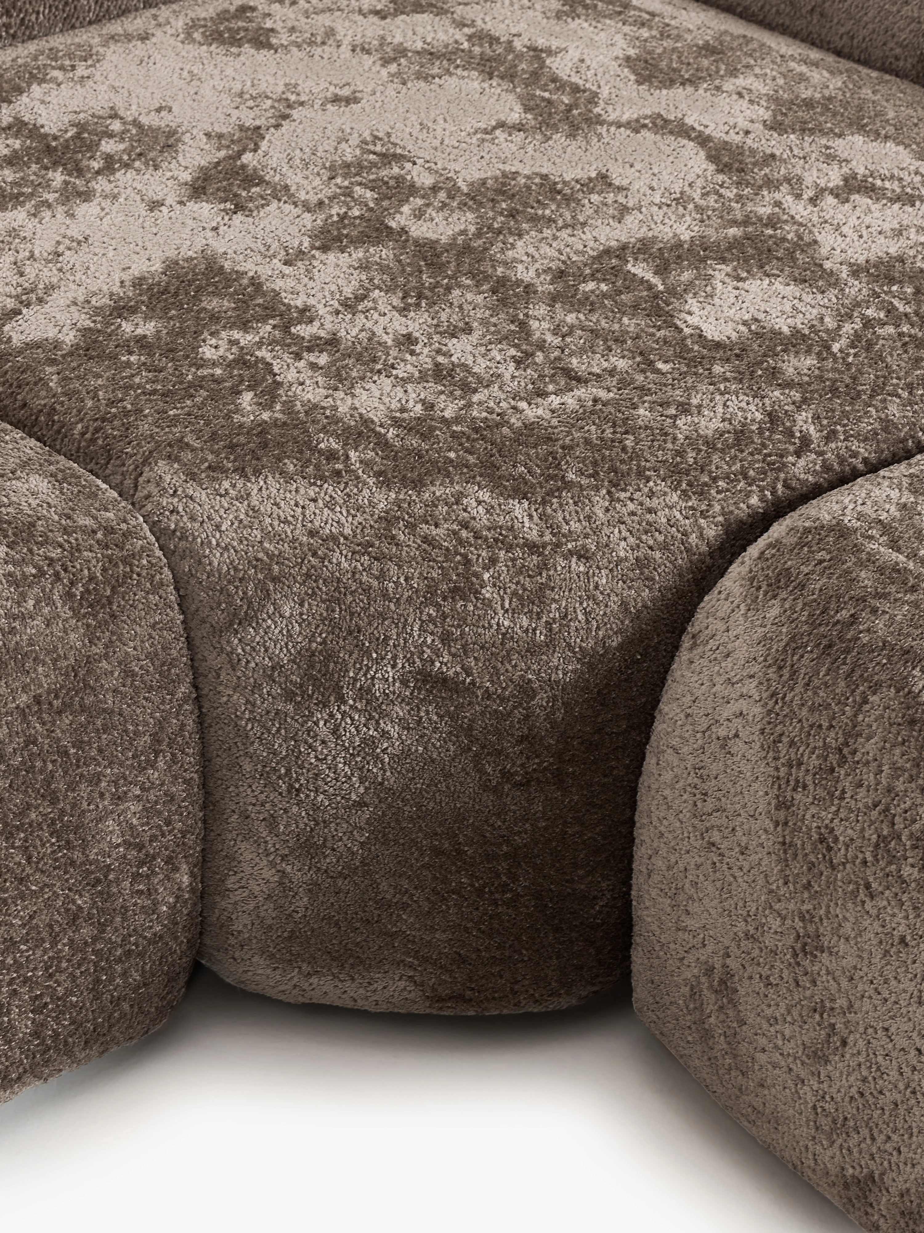 Modulaire teddy-bouclé hoekbank Wolke (4-zits) met chaise-longue