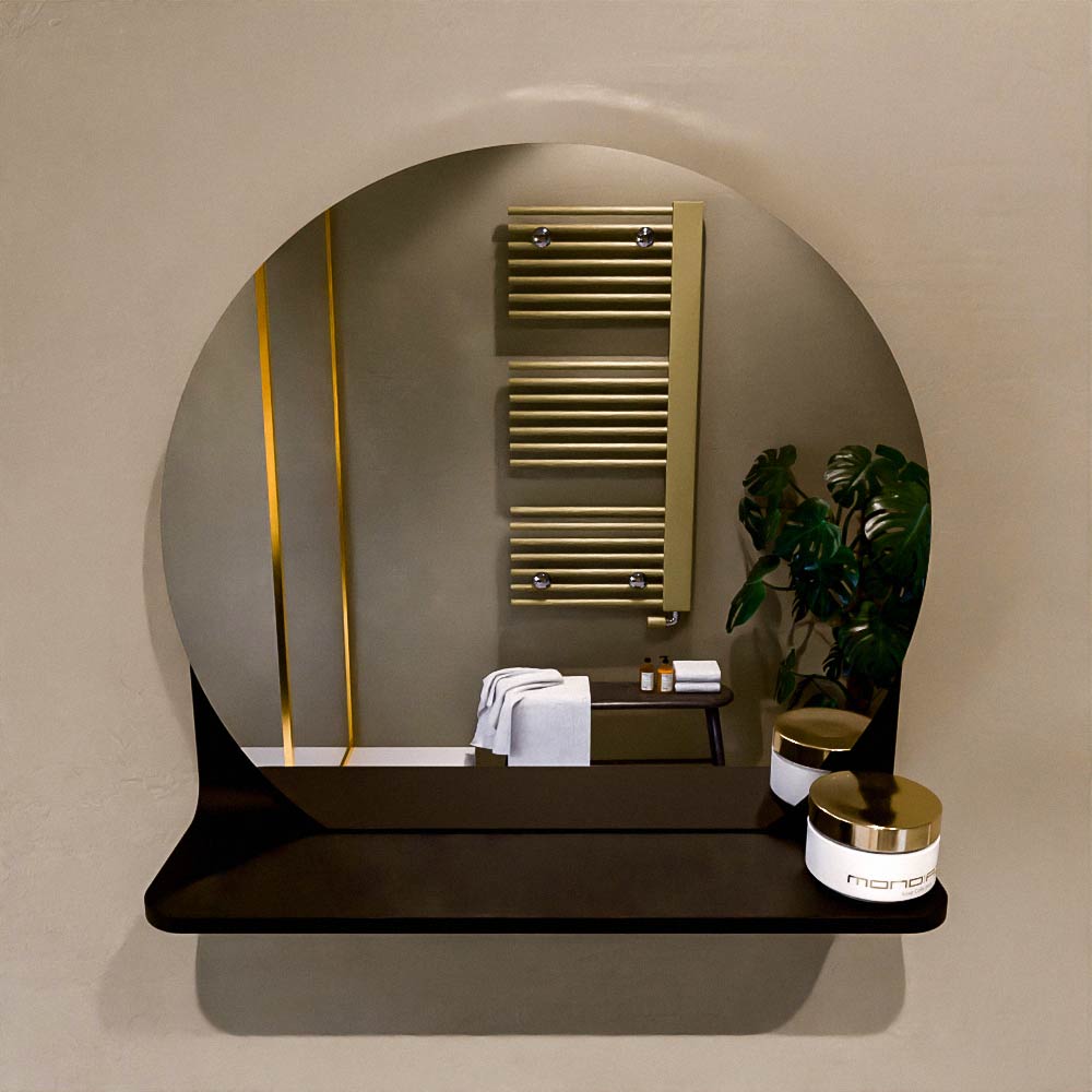 Mondiaz Spot spiegel rond Ø40cm met planchet army