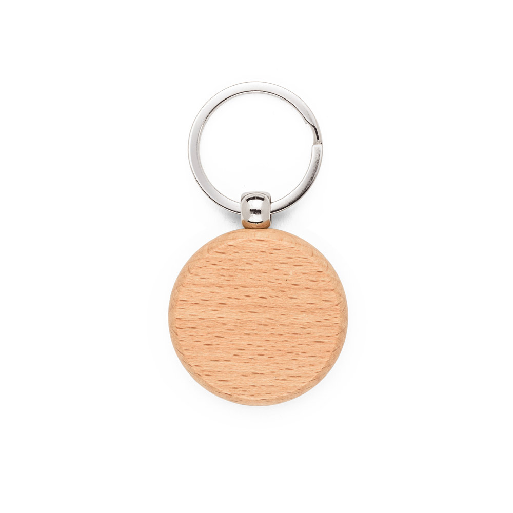 hi!dea 95094 - Porte-clés rond en bois de hêtre