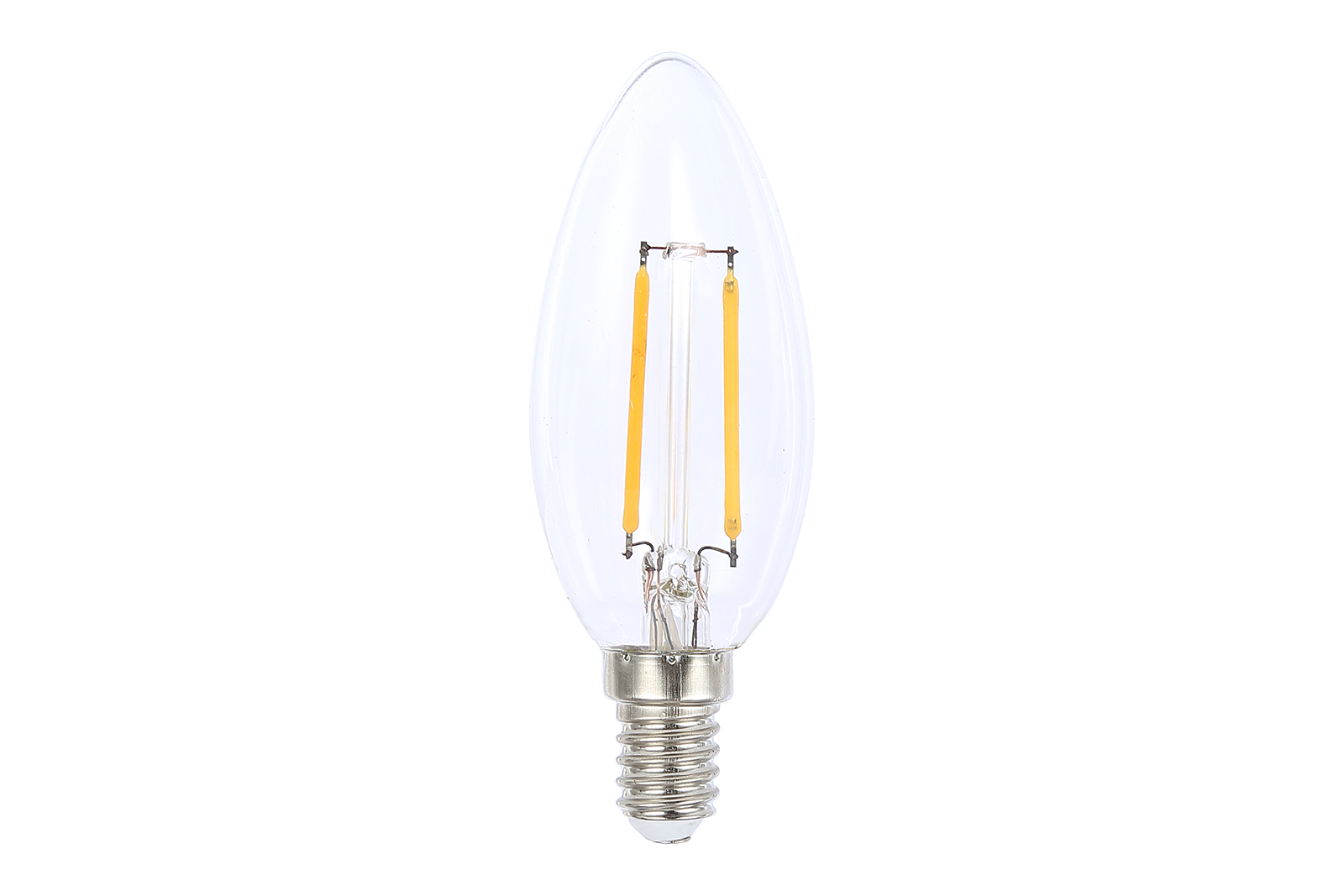 Mignon LED-lyspære E14 Klart glass med E14-sokkel og varmhvitt lys. Ikke dimbar. 180lm.